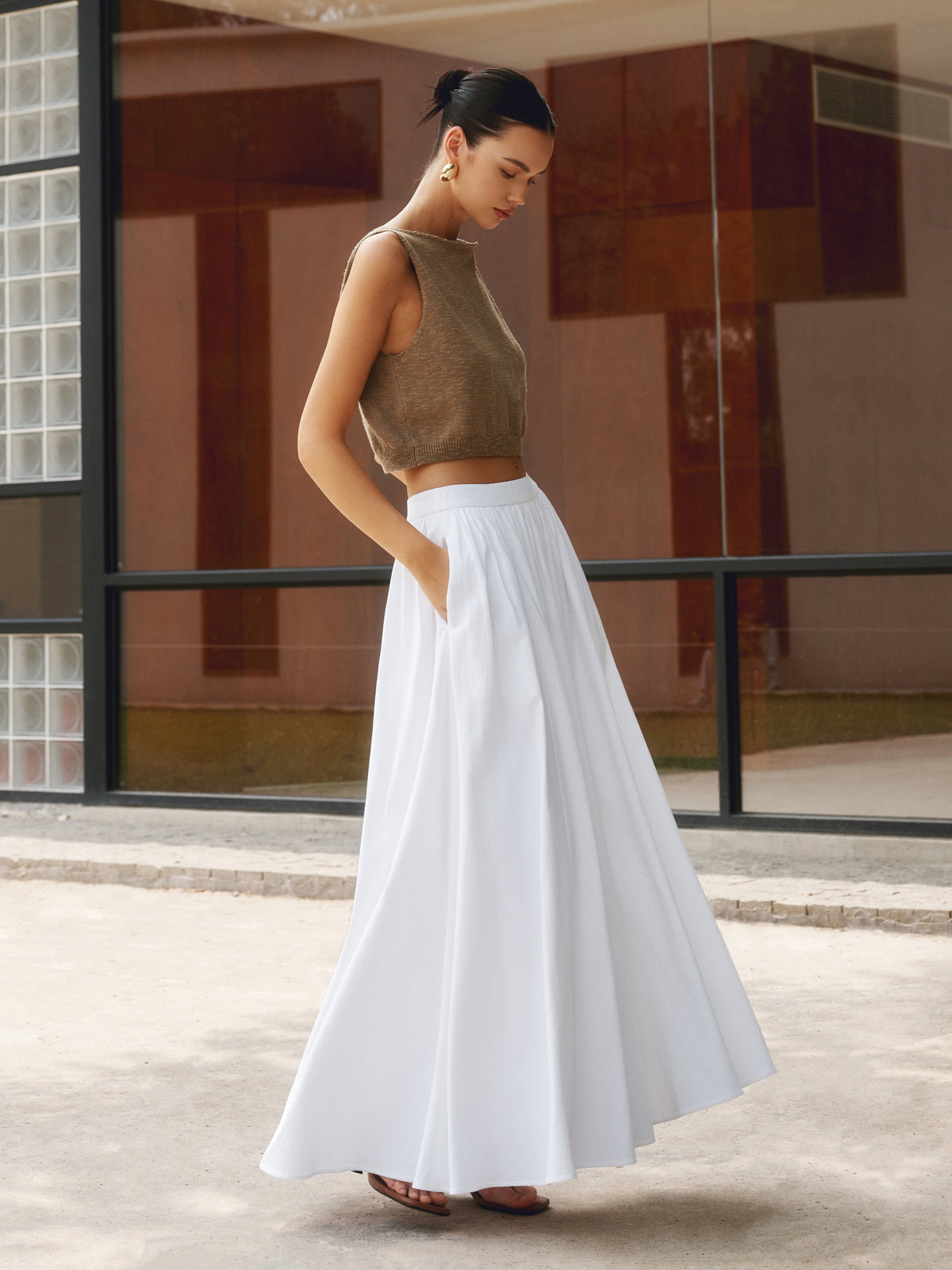 Summer Linen Skirt – Pleated Design with Flattering Waist